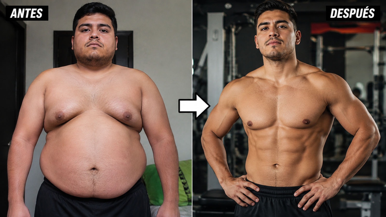 Estilo de vida saludable y prevención de la obesidad: hombre fit en buena forma